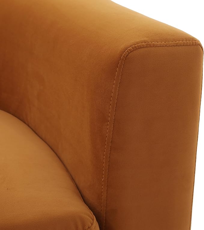 Christopher Knight Home Indoor Glam Fabric Upholstered Loveseat for Living Room,Tub-Design 2-Seater Sofa with Removable Seat Cushion and Tapered Steel Legs, Turmeric Yellow and Gold