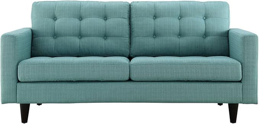 Modway EEI-1547-LAG Empress Mid-Century Modern Upholstered Fabric Loveseat In Laguna