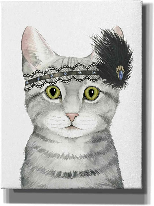 Epic Graffiti 'Downton Cat III' by Grace Popp, Canvas Wall Art, 26"x34"