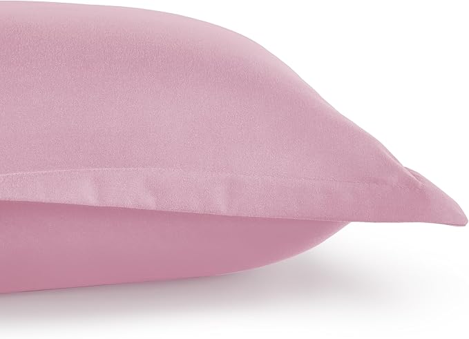 Amazon Basics 2-Piece Soft Microfiber Kid's Comforter and Pillow Sham Set, Twin, Light Pink, Solid