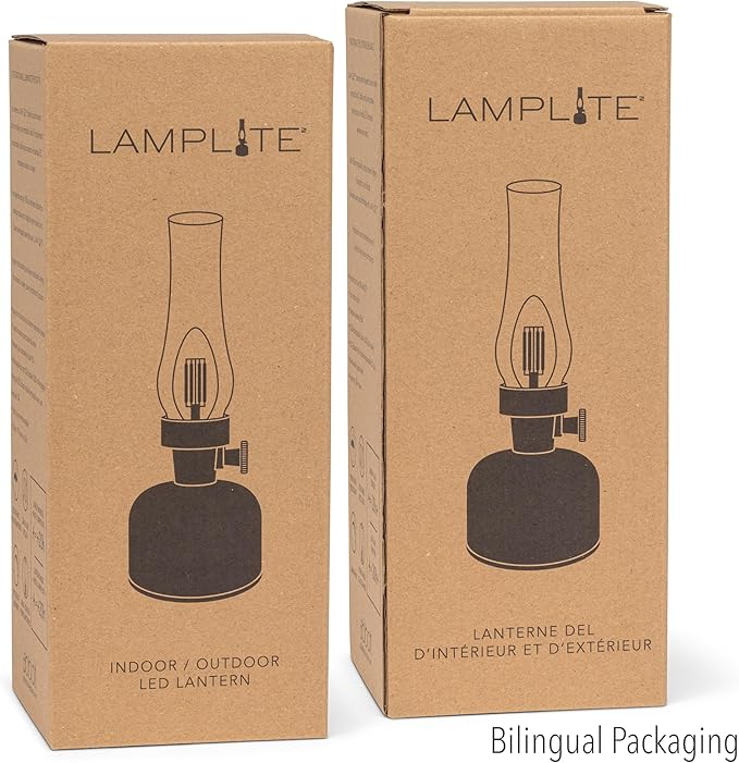 Abbott Collection Lantern LED Lamp with Chimney, Portable Table Light - Metal/Glass, Green (10.5" H)