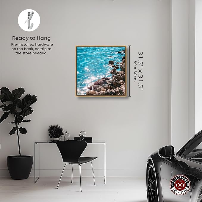 Italian Summer Landscape Photography Canvas Wall Art by Notoriart, Gold Floater Frame, 30"x30"