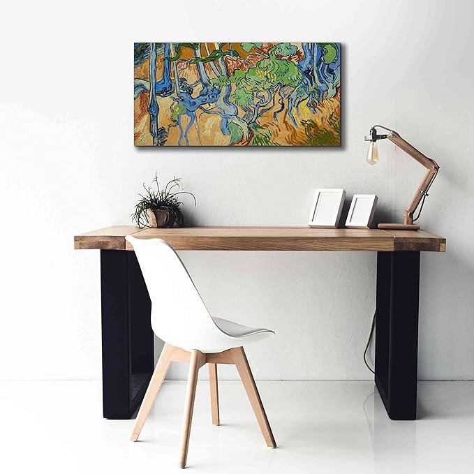 Epic Graffiti 'Tree Roots' by Vincent Van Gogh, Giclee Canvas Wall Art, 40"x20"