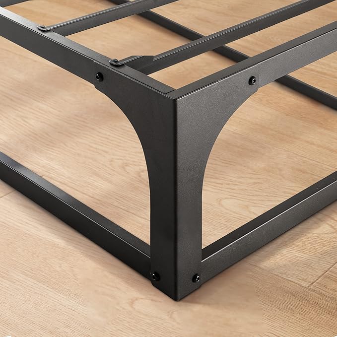 Mellow 12" Metal Platform Bed Frame w/Heavy Duty Steel Slat Foundation, Black