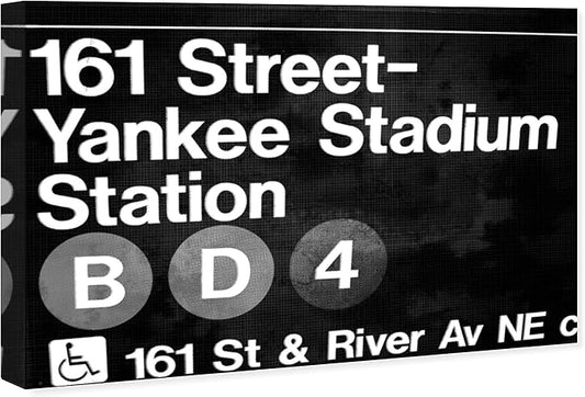 The Oliver Gal Artist Co. Cities and Skylines Wall Art Canvas Prints '16604 Yankee Stadium', Black, White, 36x24