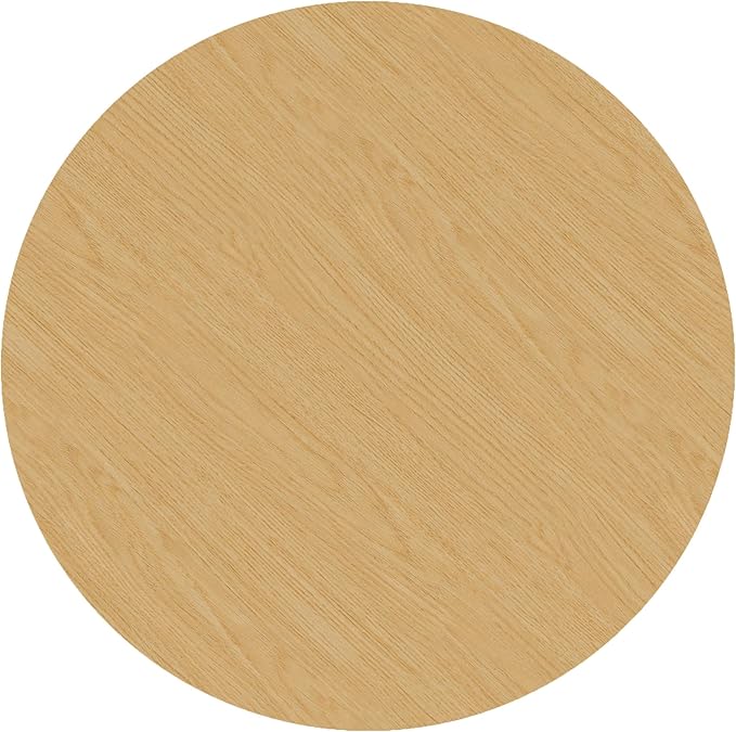Casaphoria 52" Round Dining Table for 4-6, Farmhouse Style Table with Stripes Base, Easy Assembly for Living Room, Kitchen, Bar, Oak
