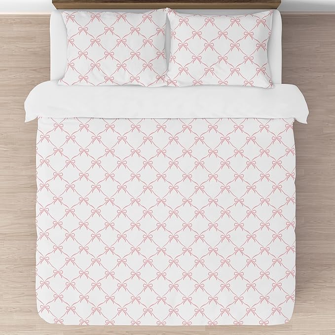 Sweet Jojo Designs 3-Piece Queen Comforter Set (Pink Bows) for Girls, Kids, Teen, Adult Bed Room incl. Full Size Bedding Sets & Sham (Blush, Bow for The Ballerina, Ballet Dancer, Princess Collection)
