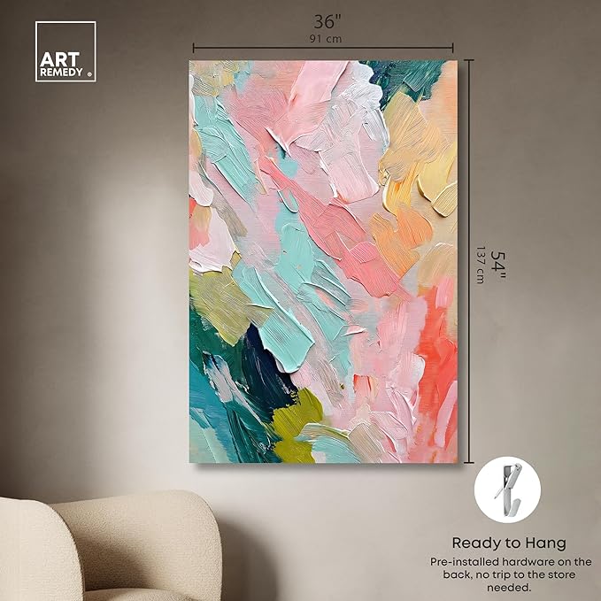 Art Remedy Pastel Layers Canvas Pastel Wall Art, Gallery Wrapped, 36" x 54"