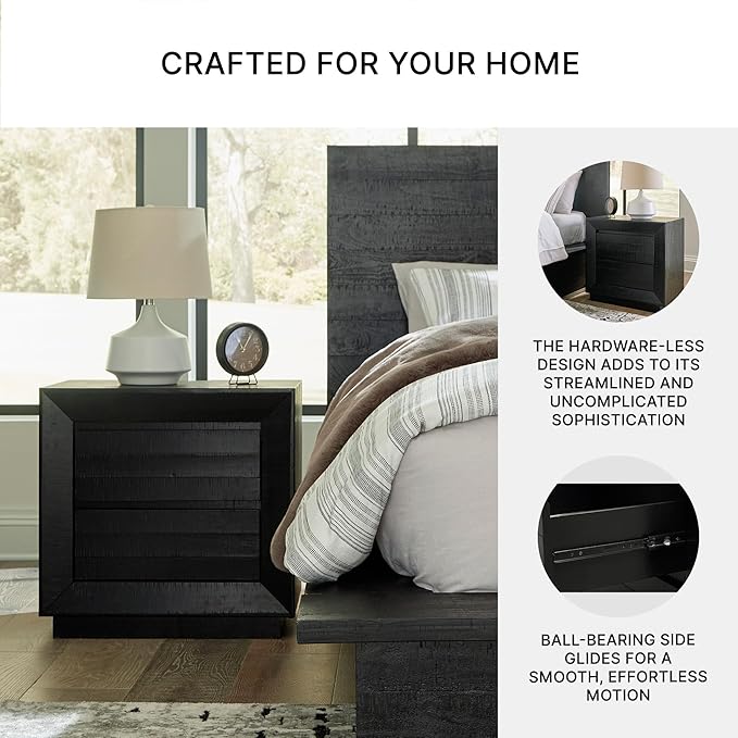 Signature Design by Ashley Londer Casual Nightstand with USB Ports, Black