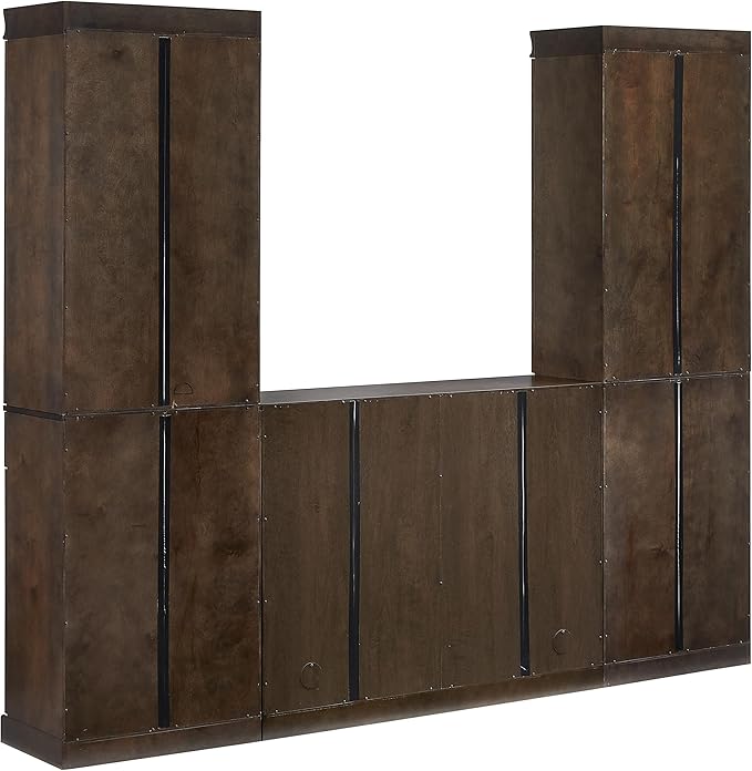 Crosley Furniture Stanton 3-Piece Sideboard Buffet Cabinet and Glass Door Kitchen Storage Pantry Set, Coffee