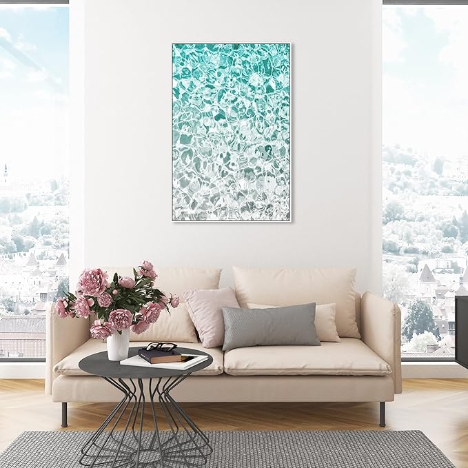 The Oliver Gal Artist Co. Nautical and Coastal Wall Art Framed Canvas Prints 'Clear Aqua Waters' Coastal