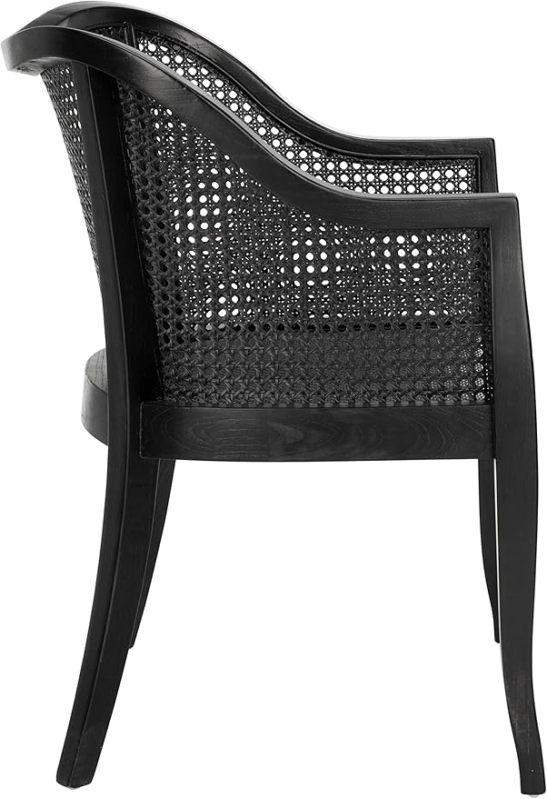 SAFAVIEH Home Collection - Maika Black Solid Wood & Cane Rattan Dining Chair, Fully Assembled (DCH9500C)