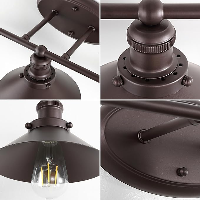 JONATHAN Y 7.88" Oil Rubbed Bronze 1-Light Industrial Farmhouse Metal Vanity Light Wall Sconce, Metal Shade for Bathroom Mirror, Kitchen, Entryway, LED Bulb Included (JYL7905A)
