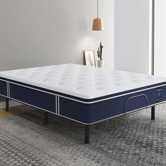 Coolvie Firm King Size Mattress 12 Inch for Adults, Hybrid King Mattress in a Box with Cooling Memory Foam, Pocket Spring for Motion Isolation, Extra Lumbar & Shoulder Support for Pain Relief, 80"x76"