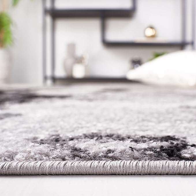 SAFAVIEH Adirondack Collection Runner Rug - 2'6" x 14', Grey & Black, Modern Abstract Design, Non-Shedding & Easy Care, Ideal for High Traffic Areas in Living Room, Bedroom (ADR134Z)