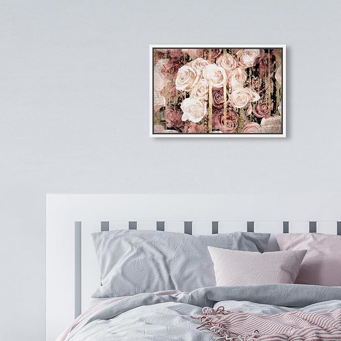The Oliver Gal Artist Co. Floral and Botanical Framed Wall Art Canvas Prints 'Shabby Chic Romance' Florals