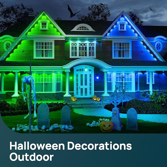 Linkind Outdoor Lights for ST Patricks Day Lights,100ft with 72 Triple-LED,AI Lighting, RGBTW Smart Outdoor Lights LED Strip Lights, IP67 Waterproof, Works with Alexa,Google Assistant