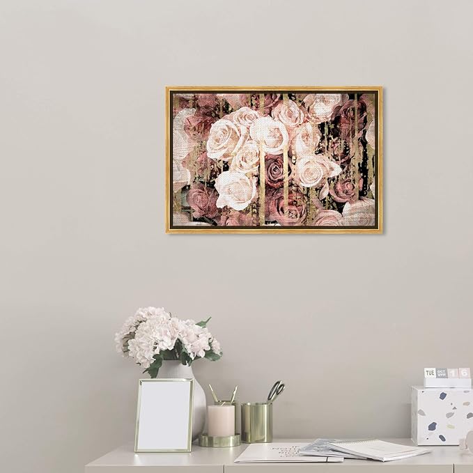 The Oliver Gal Artist Co. Floral and Botanical Framed Wall Art Canvas Prints 'Shabby Chic Romance' Florals