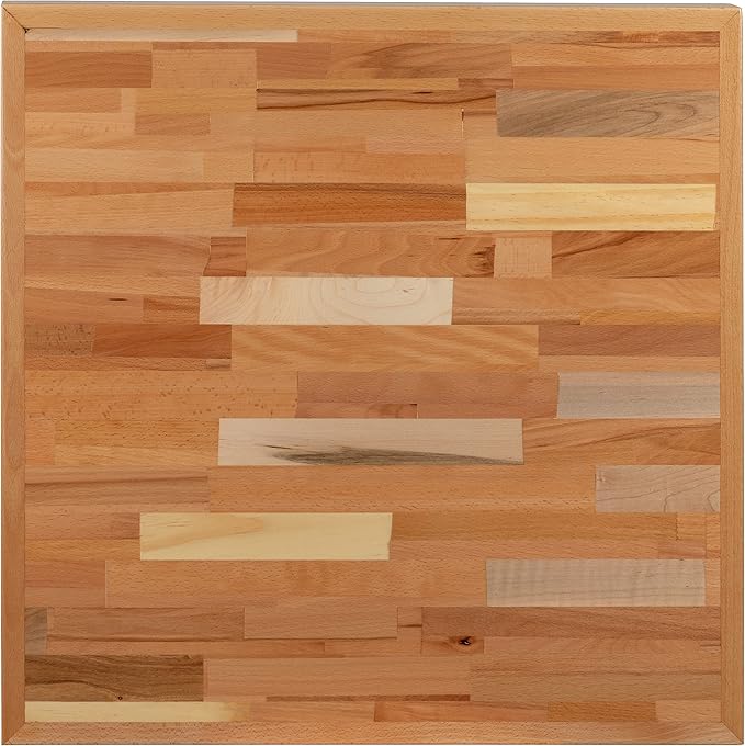 Flash Furniture Mayfair 24" Square Butcher Block Style UV Treated Commercial Grade Table Top