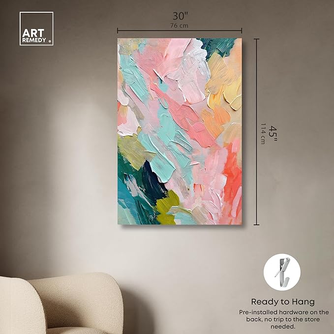 Art Remedy Pastel Layers Canvas Pastel Wall Art, Gallery Wrapped, 30" x 45"
