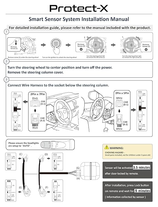 Fits for Corolla 2026 2025 2024 2023 (After Facelift), with Valet Mode, Plug & Play Smart Sensor, Anti-Theft for Wheels, Catalytic Converter, Window Breakage Protection & Power Window Controller