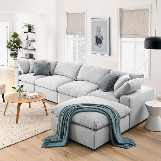 Modway Commix Down-Filled Overstuffed Upholstered 5-Piece Sectional Sofa Set