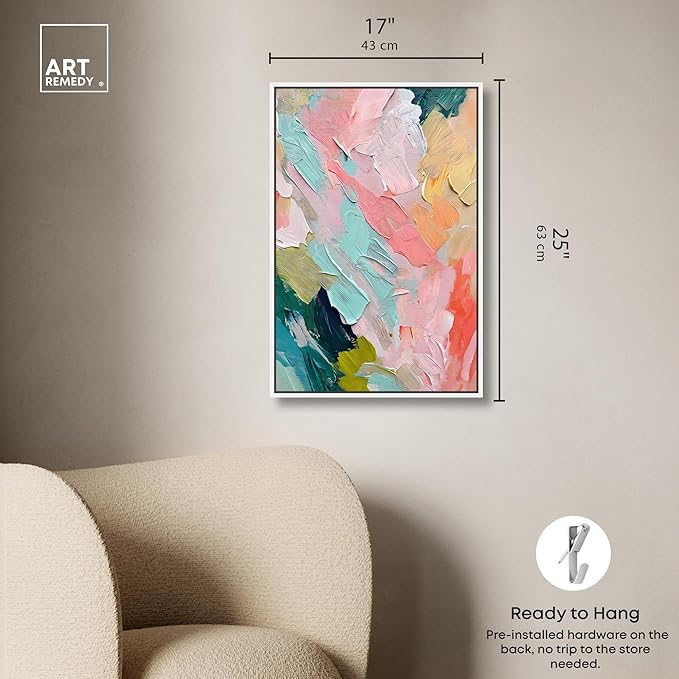 Art Remedy Pastel Layers Canvas Pastel Wall Art, White Frame, 16" x 24"