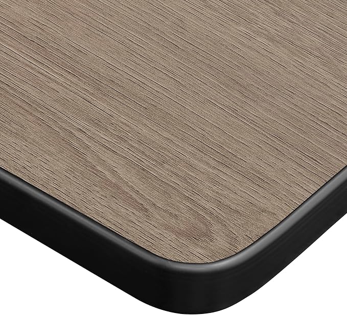 Regency Cain 72 x 24 in. Training Seminar Table – Durable T-Base Training Desk with Laminate Top, Scratch & Stain Resistant Surface, Rounded Corners (Noble Oak, Black Base)