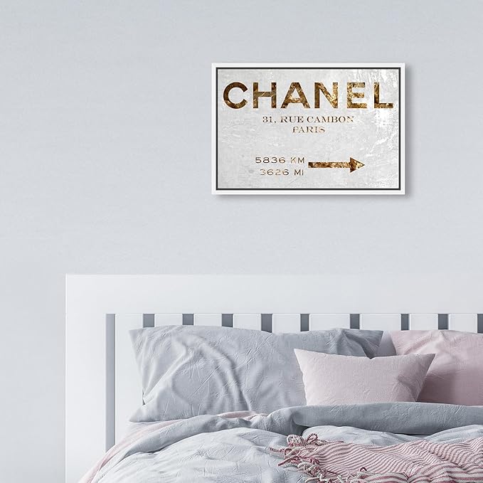 The Oliver Gal Artist Co. Contemporary 10 in x 15 in Paris Couture Luxury Framed Canvas Wall Art Bedroom Gold