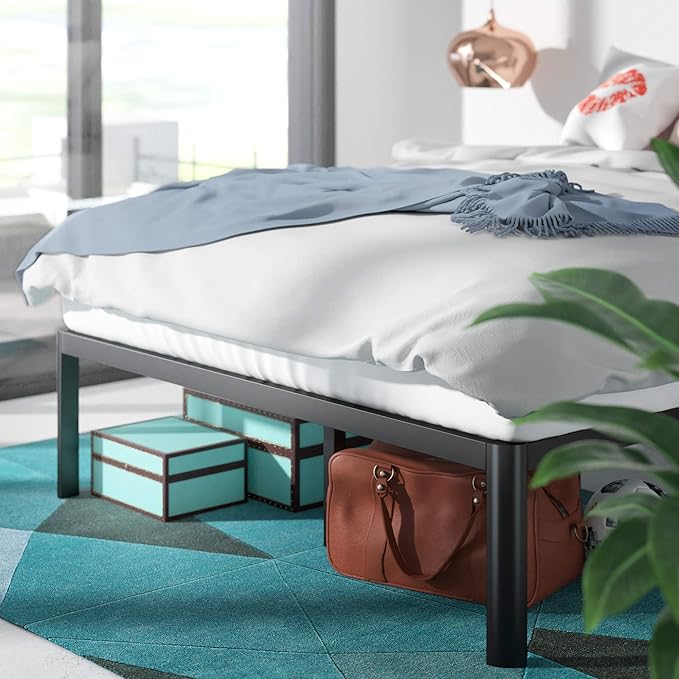 ZINUS Van 16 Inch Metal Platform Bed Frame / Steel Slat Support / No Box Spring Needed / Easy Assembly, Queen