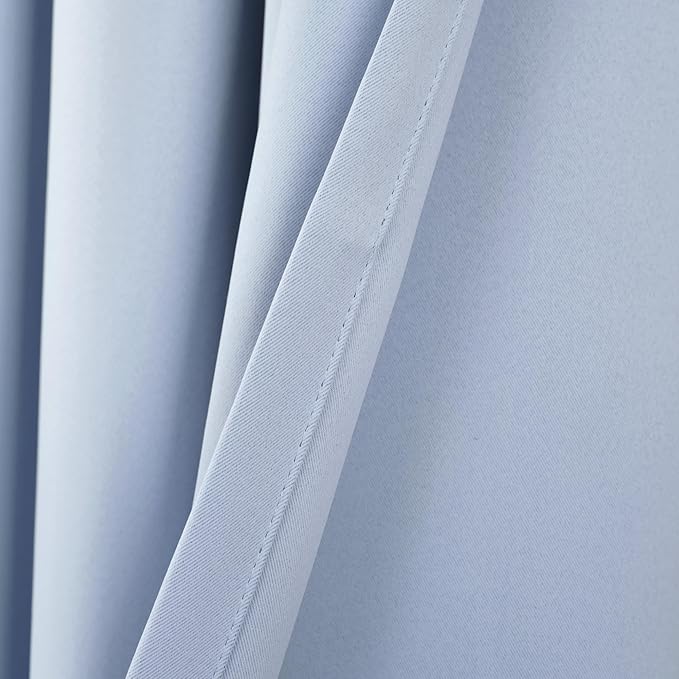 Lush Decor Insulated Grommet Blackout Window Curtain Panels, Pair, 52" W x 84" L, Blue Moon - Classic Modern Design - Chic Window Decor - Long Curtains For Living Room, Bedroom, Or Dining Room