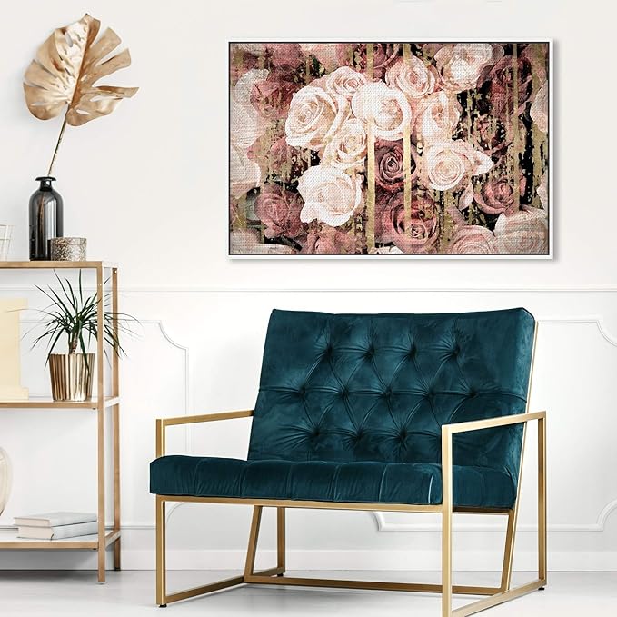 The Oliver Gal Artist Co. Floral and Botanical Framed Wall Art Canvas Prints 'Shabby Chic Romance' Florals