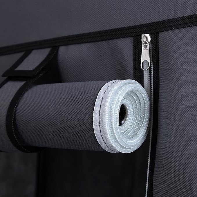 SONGMICS 43 Inch Portable Clothes Closet Wardrobe with Non-Woven Fabric and Hanging Rod Quick and Easy to Assemble Gray ULSF007G