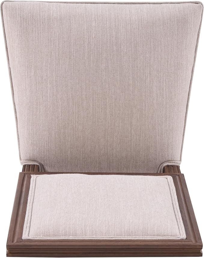 Christopher Knight Home Regina French Country Dining Chairs Set of 2, Wooden Dining Room Chair, High Back Kitchen Side Chair, Fabric Upholstered Armless Extra Seat, Beige+Walnut