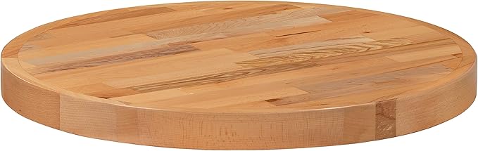 Flash Furniture Mayfair 24" Round Butcher Block Style UV Treated Table Top for Restaurant, Bar, or Kitchen