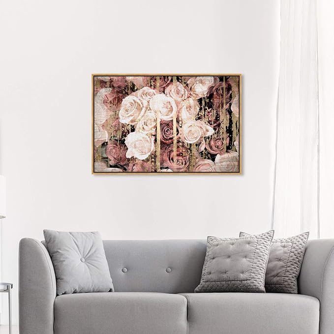 The Oliver Gal Artist Co. Floral and Botanical Framed Wall Art Canvas Prints 'Shabby Chic Romance' Florals