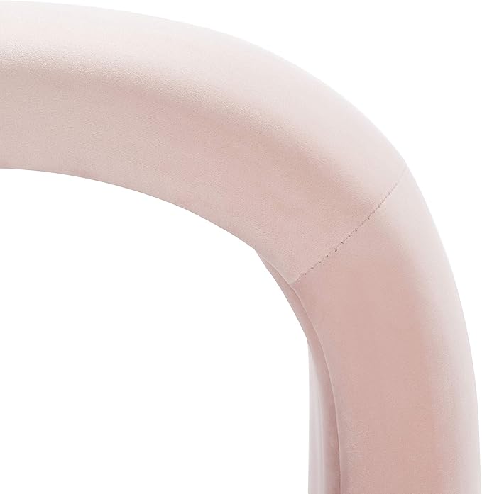 Safavieh Home Collection Kibo Modern Waterfall Light Pink Velvet Ottoman (Fully Assembled)