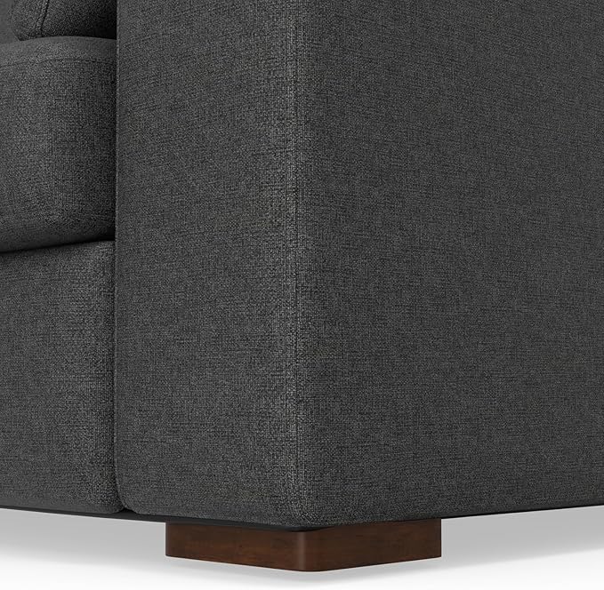 SIMPLIHOME Charlie Left-Facing Sectional Sofa in 100% Recycled Polyester Tightly Woven Performance Fabric, Pebble Grey, 122-inches Wide, Handcrafted Contemporary Style L-Shaped Couch with Chaise
