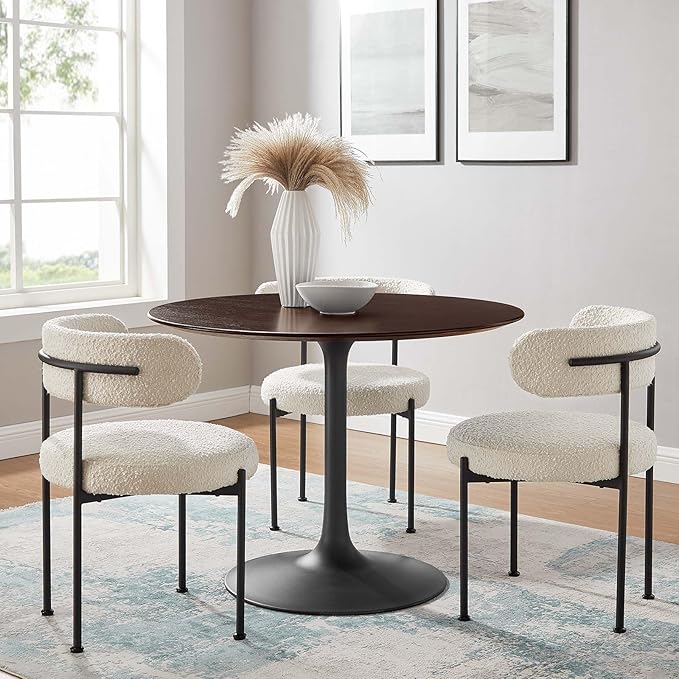 Modway Lippa Dining Table, 40", Black Cherry Walnut
