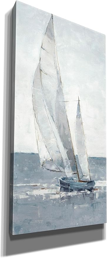 Epic Graffiti "Grey Seas I by Ethan Harper, Canvas Wall Art, 20"x40"