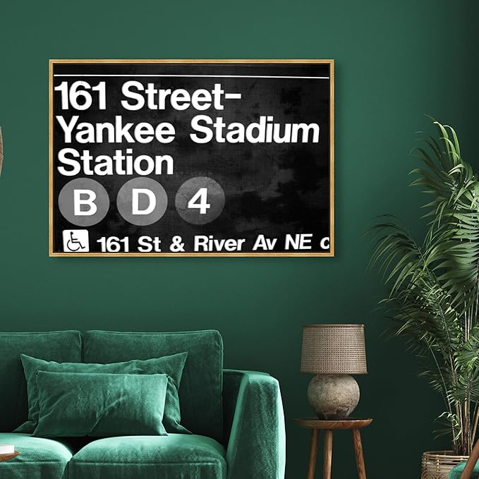 Cities and Skylines Framed Wall Art Canvas Prints 'Yankee Stadium' United States Cities