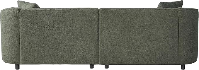 Christopher Knight Home Sabbo 87.50" Boucle Upholstered Couch, Oversized 2 Seater Sofa, Curved Soft Seating Lounge Sofa Chair, Cozy Loveseat with Armrest, Reading Sofa for Living Room Home Rest, Green