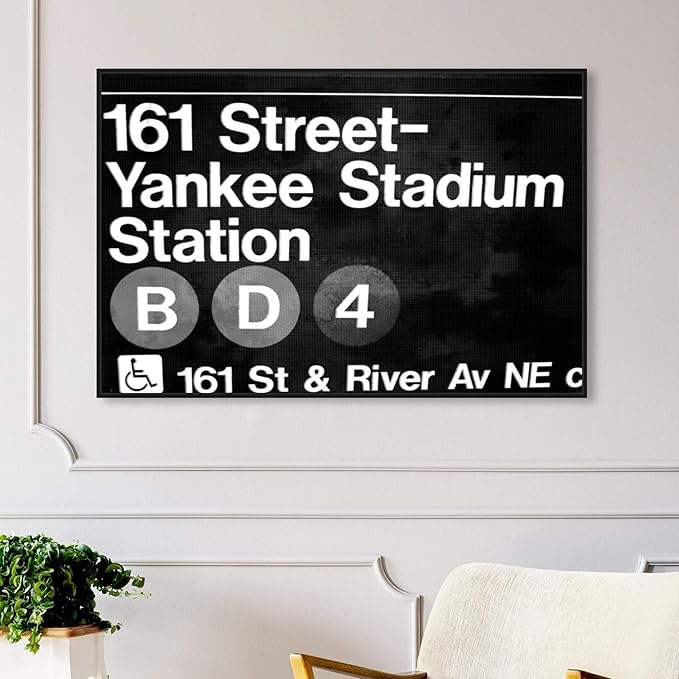Cities and Skylines Framed Wall Art Canvas Prints 'Yankee Stadium' United States Cities
