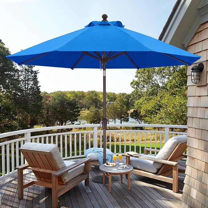 ABCCANOPY OLEFIN® 5-Year No Fading 9FT Patio Umbrella, Outdoor Table Umbrella with 8 Sturdy Ribs for Deck, Backyard, Yard (Sky Blue)