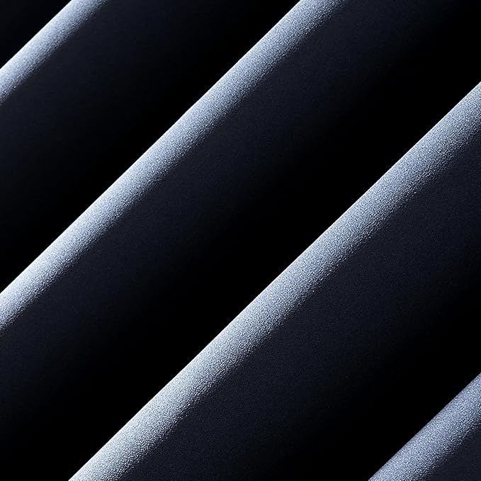 Sun Zero Nordic 2-Pack Theater Grade Noise Reducing Extreme 100% Blackout Grommet Curtain Panel Pair, 52" x 54, Navy Blue