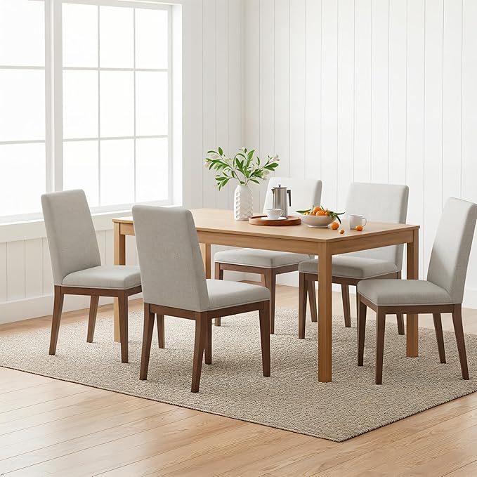 Grain & Grove Davie 60 Inch Rectangular Dining Table, Wooden Table for Kitchen/Dining Room, Home Office, Living Room Furniture, Pecan