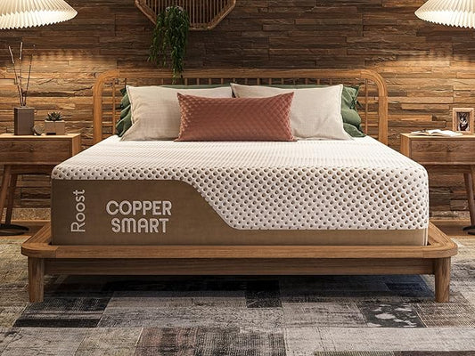 ROOST SLEEP 14-Inch Full Mattress, Copper Gel Cooling for Hot Sleepers & Back Pain Relief, Medium Firm Hybrid, Made in USA, CertiPUR-US Certified, Bed in a Box