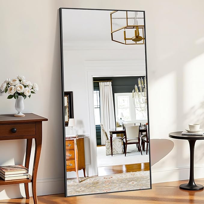 KOCUUY Black Bathroom Mirrors for Wall, 72x36 Large Rectangle Mirrors for Bathroom Sink, Oversized Wall Mirror Black Metal Framed Decor for Living Room, Farmhouse, Entryway, Hang Horizontal/Vertical