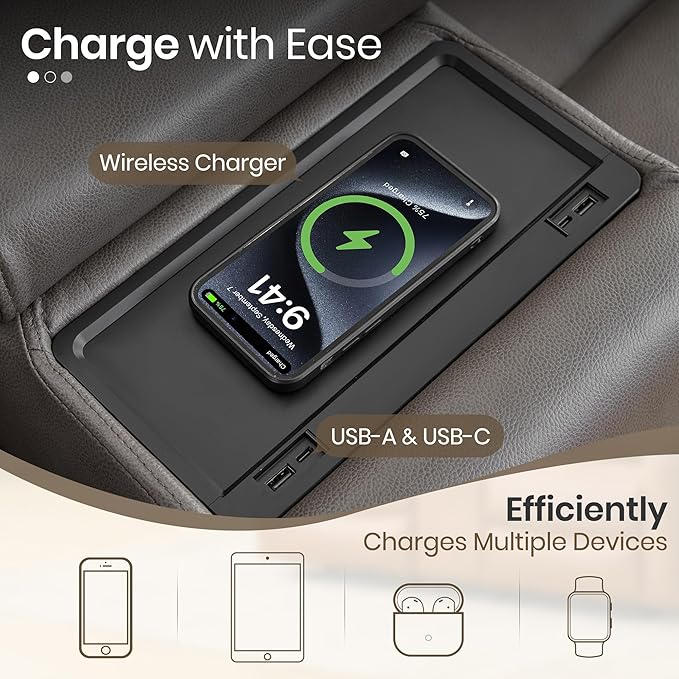 Power Recliner Loveseat, Electric Reclining Sofa with Wireless Charger, Wall Hugger Loveseat Recliner with Extended Footrest, 2-Seater Couch for Living Room, RV & Office (Grey)