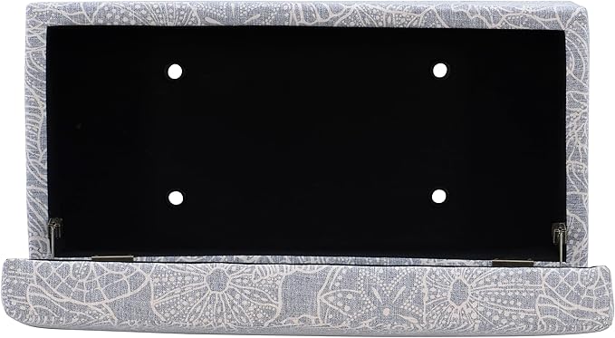 Linon Stone Upholstered Storage Stephanie Ottoman